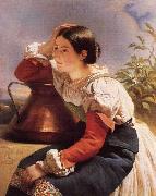 Franz Xaver Winterhalter Young Italian Girl by the Well Spain oil painting reproduction